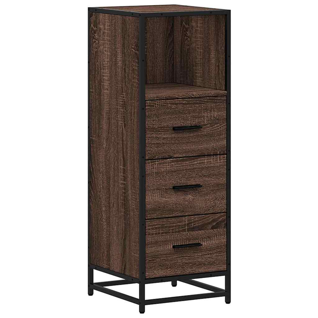 Bathroom Cabinet Brown Oak 35x37,5x100 cm Engineered Wood
