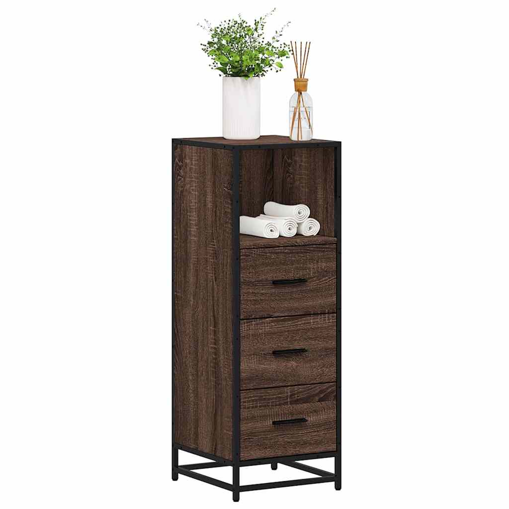 Bathroom Cabinet Brown Oak 35x37,5x100 cm Engineered Wood