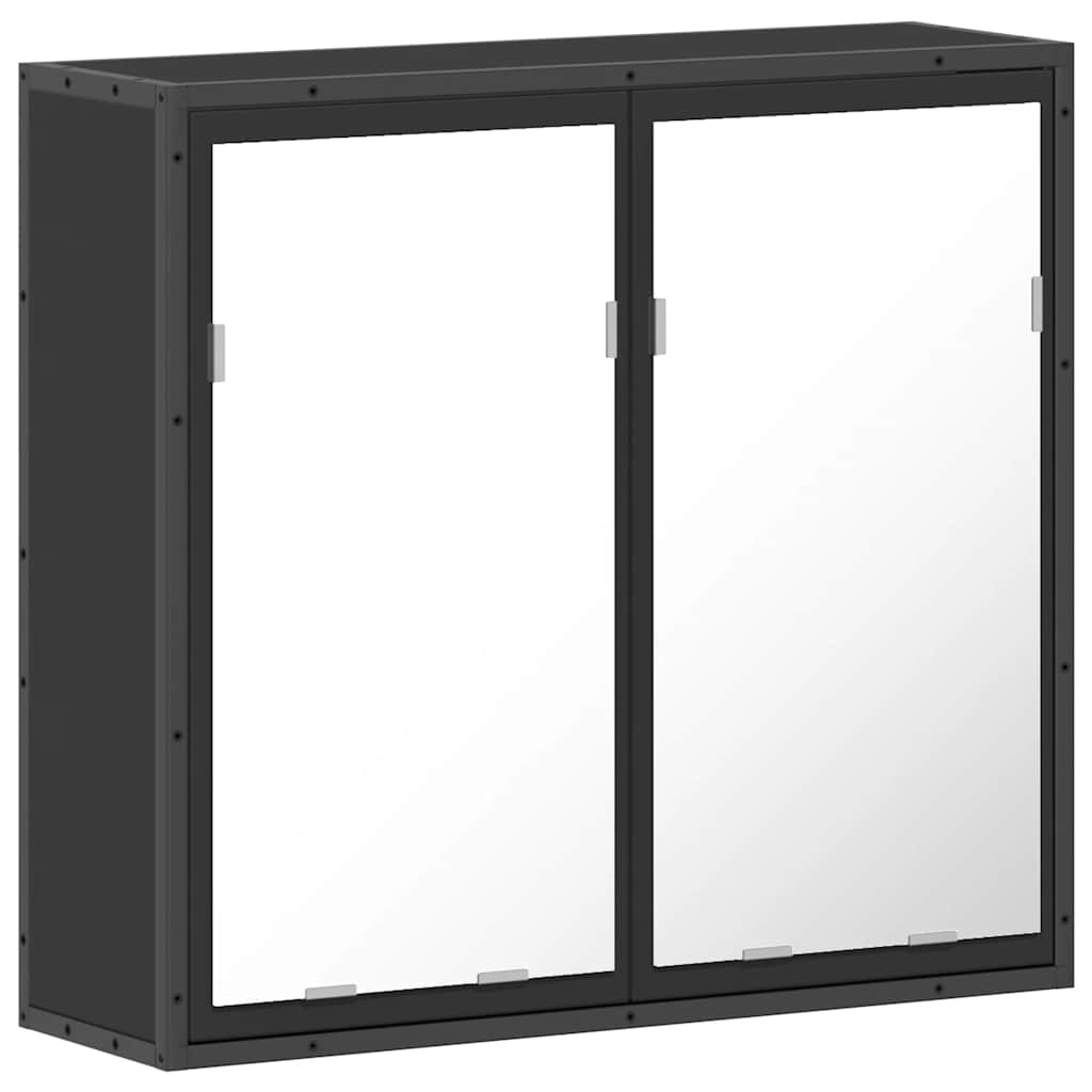 vidaXL Bathroom Mirror Cabinet Black 65x20x60 cm Engineered Wood