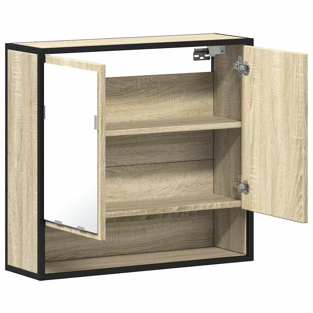 vidaXL Bathroom Mirror Cabinet Sonoma Oak 65x20x60 cm Engineered Wood