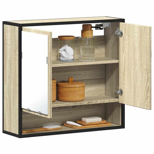 vidaXL Bathroom Mirror Cabinet Sonoma Oak 65x20x60 cm Engineered Wood