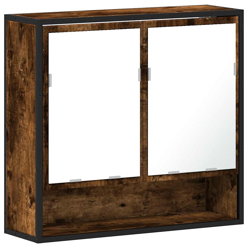 vidaXL Bathroom Mirror Cabinet Smoked Oak 65x20x60 cm Engineered Wood