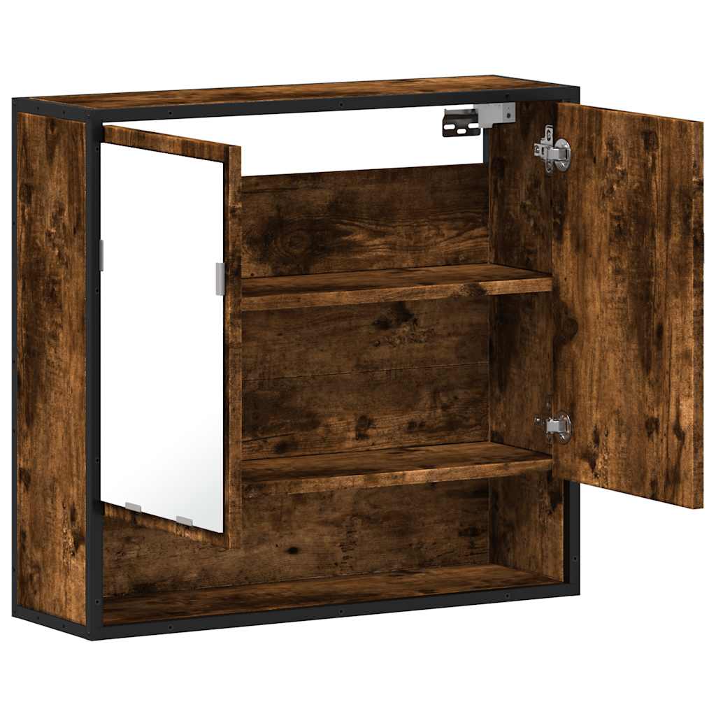 vidaXL Bathroom Mirror Cabinet Smoked Oak 65x20x60 cm Engineered Wood