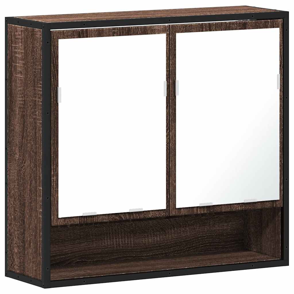 vidaXL Bathroom Mirror Cabinet Brown Oak 65x20x60 cm Engineered Wood