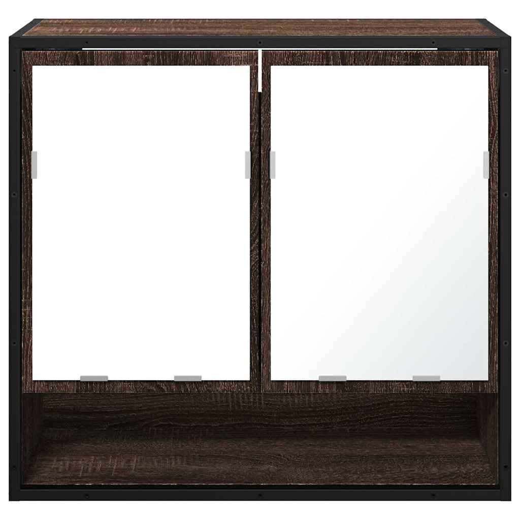 vidaXL Bathroom Mirror Cabinet Brown Oak 65x20x60 cm Engineered Wood