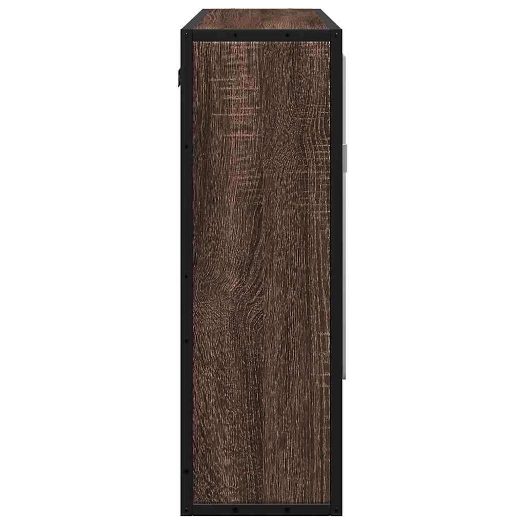 vidaXL Bathroom Mirror Cabinet Brown Oak 65x20x60 cm Engineered Wood