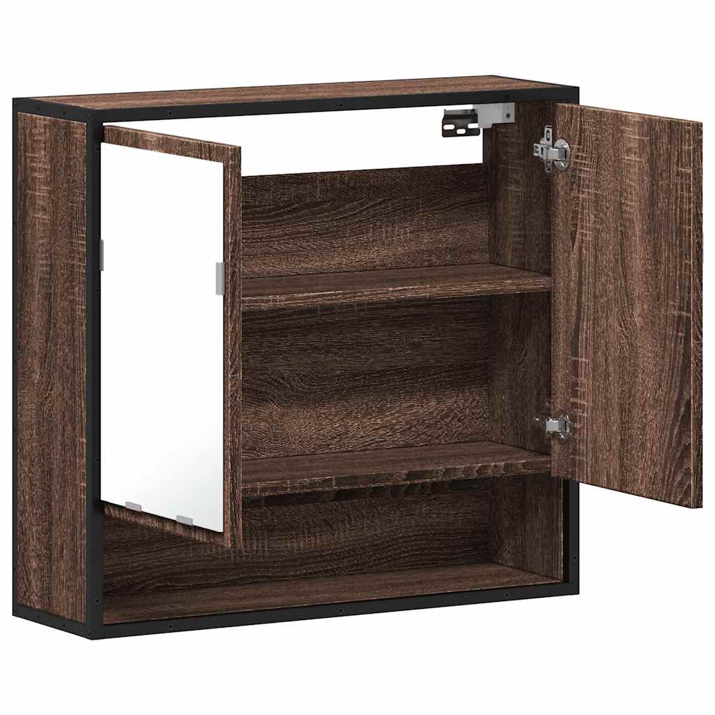 vidaXL Bathroom Mirror Cabinet Brown Oak 65x20x60 cm Engineered Wood