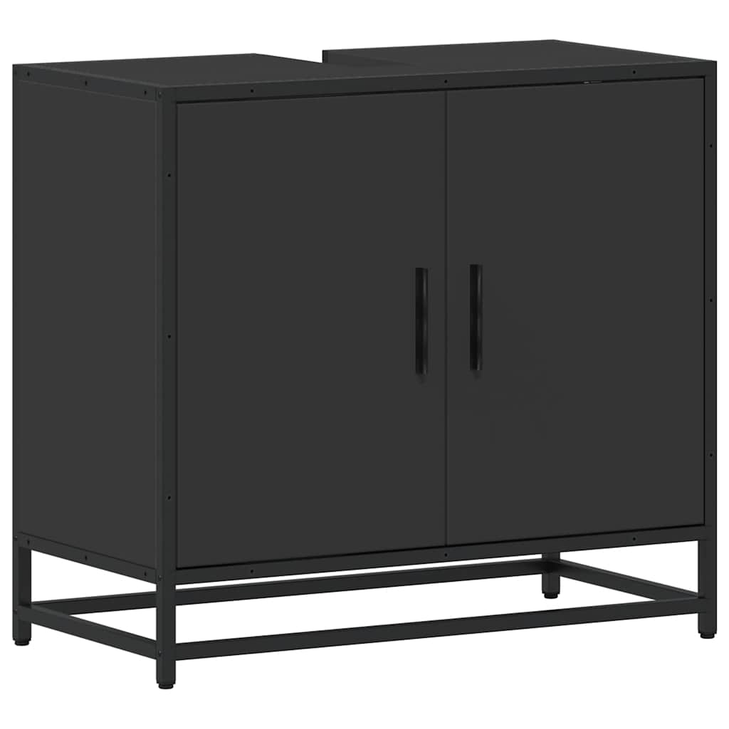 vidaXL Bathroom Sink Cabinet Black 65x33x60 cm Engineered Wood