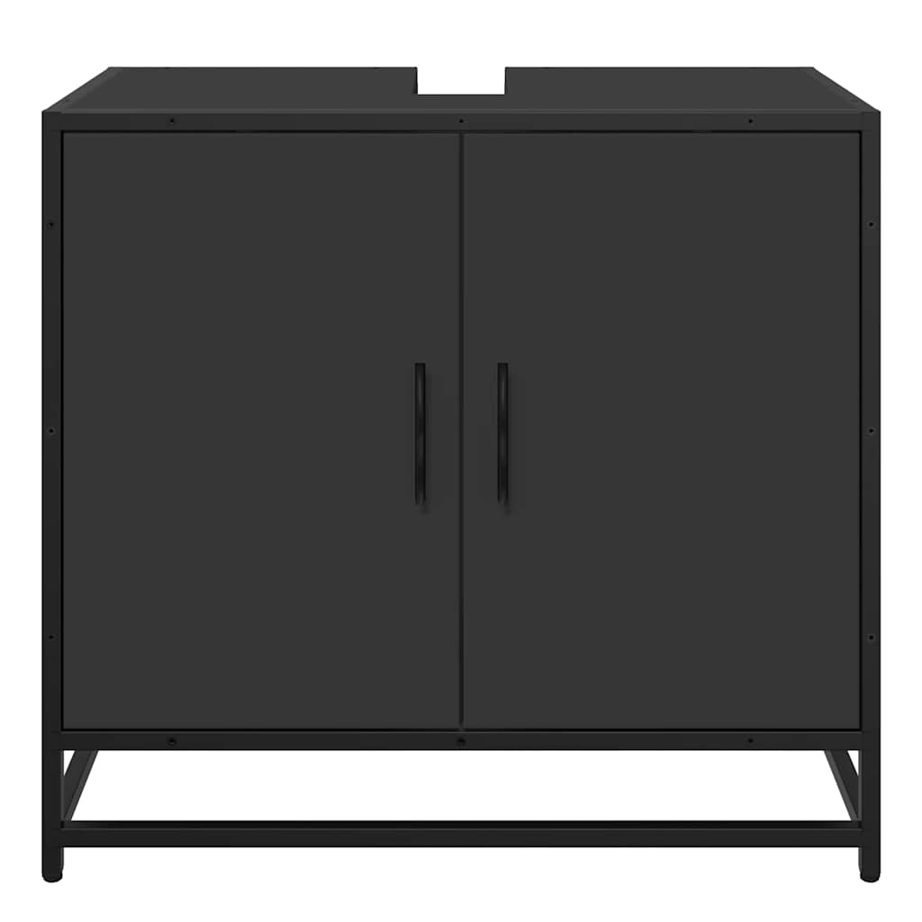 vidaXL Bathroom Sink Cabinet Black 65x33x60 cm Engineered Wood