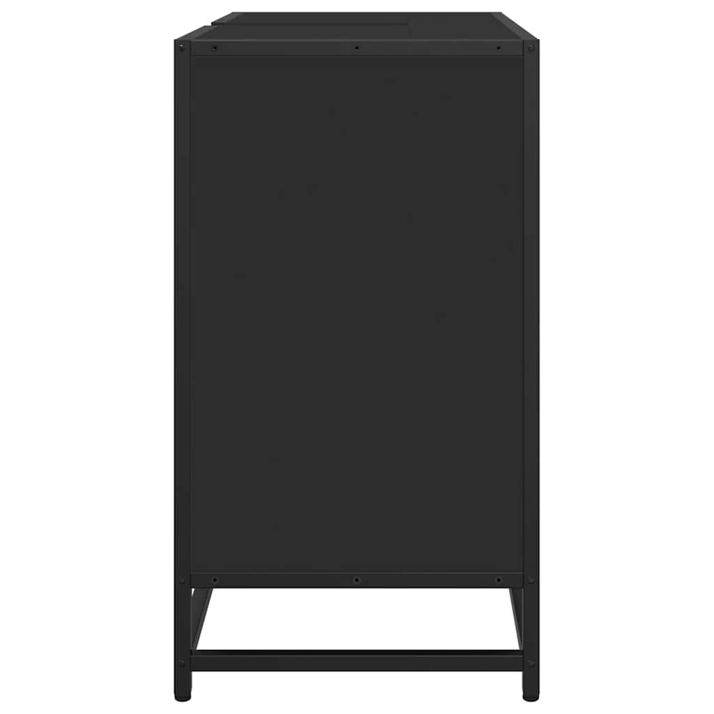 vidaXL Bathroom Sink Cabinet Black 65x33x60 cm Engineered Wood