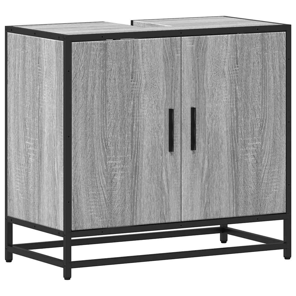 Bathroom Sink Cabinet Grey Sonoma 65x33x60 cm Engineered Wood