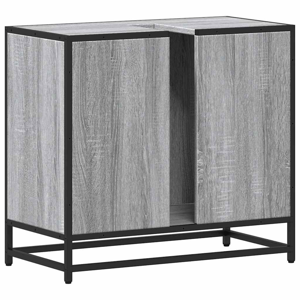 Bathroom Sink Cabinet Grey Sonoma 65x33x60 cm Engineered Wood