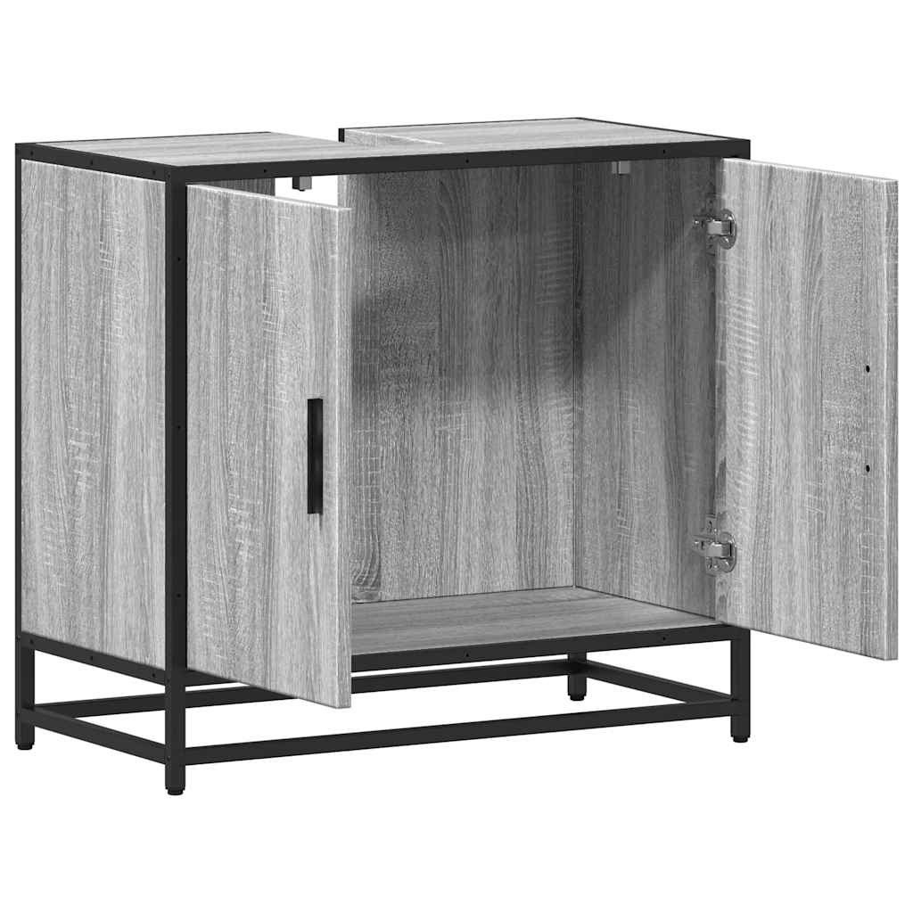 Bathroom Sink Cabinet Grey Sonoma 65x33x60 cm Engineered Wood