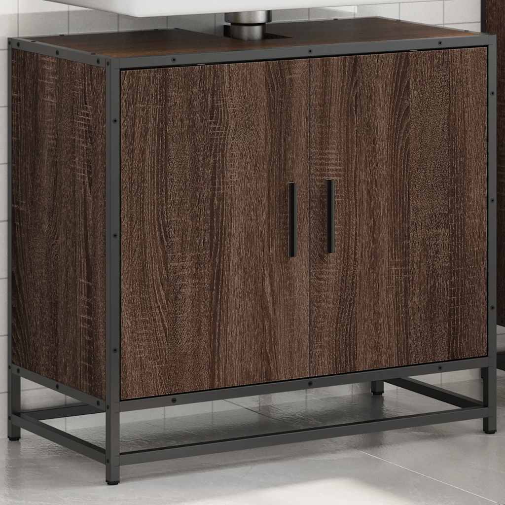 Bathroom Sink Cabinet Brown Oak 65x33x60 cm Engineered Wood
