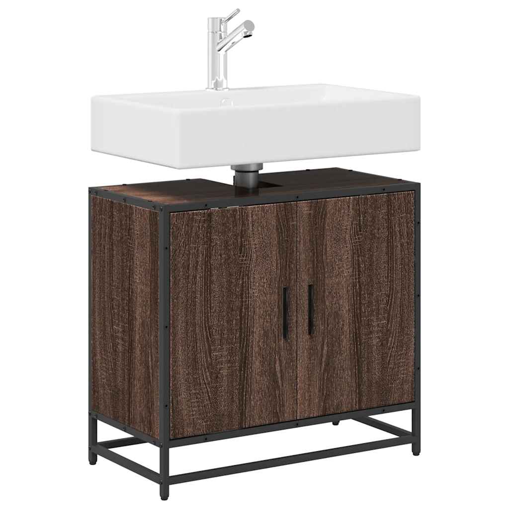 Bathroom Sink Cabinet Brown Oak 65x33x60 cm Engineered Wood