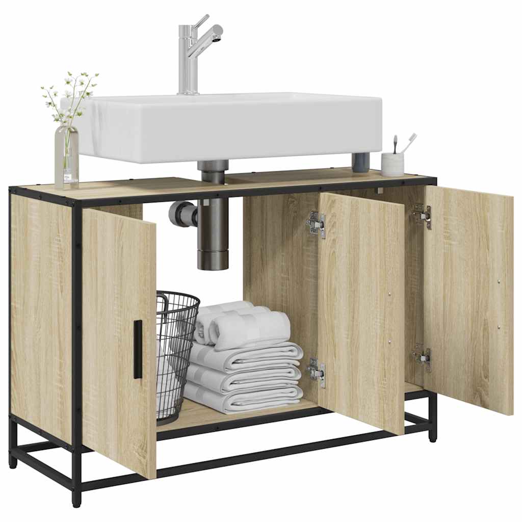 Bathroom Sink Cabinet Sonoma Oak 90x33x60 cm Engineered Wood