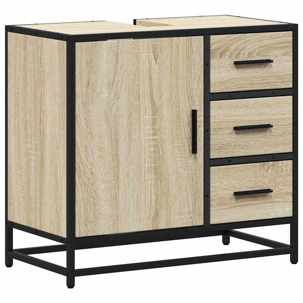 vidaXL Bathroom Sink Cabinet Sonoma Oak 65x33x60 cm Engineered Wood