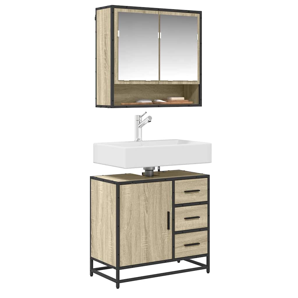 Bathroom Sink Cabinet Sonoma Oak 65x33x60 cm Engineered Wood