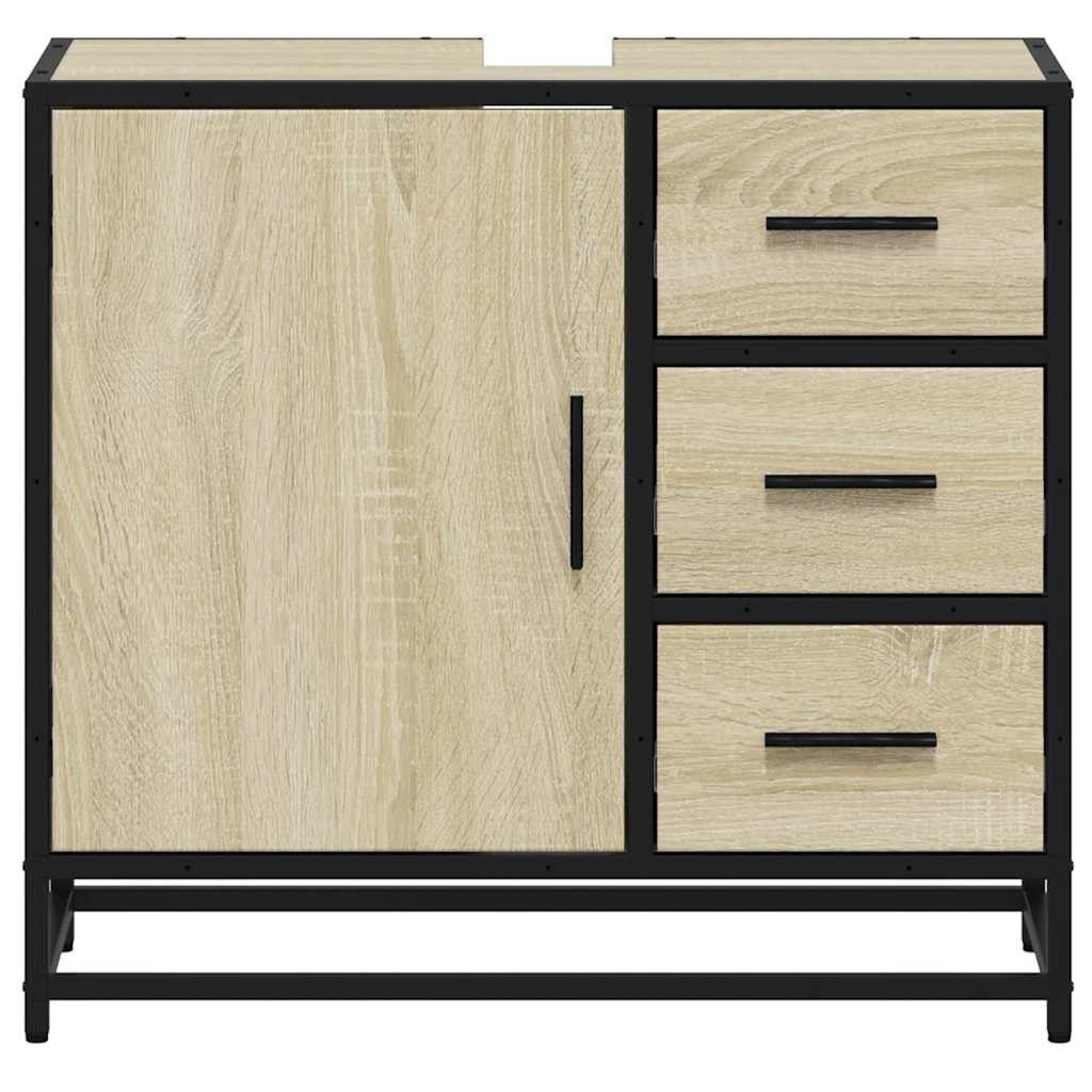 vidaXL Bathroom Sink Cabinet Sonoma Oak 65x33x60 cm Engineered Wood