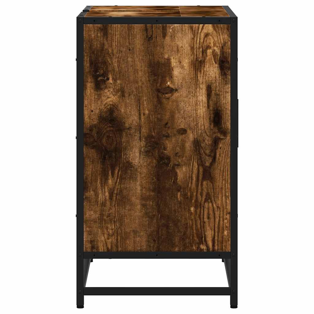 vidaXL Bathroom Sink Cabinet Smoked Oak 65x33x60 cm Engineered Wood