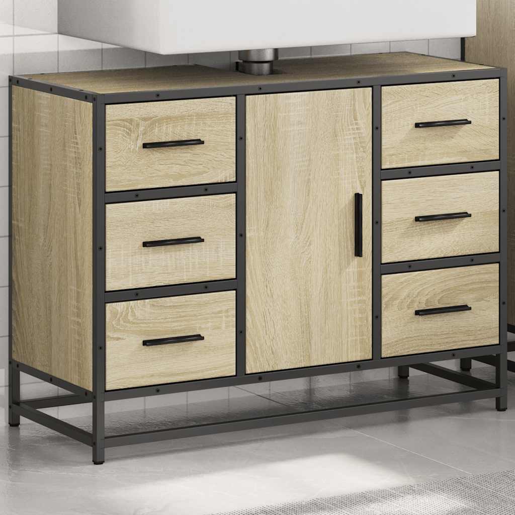 Bathroom Sink Cabinet Sonoma Oak 80x33x60 cm Engineered Wood