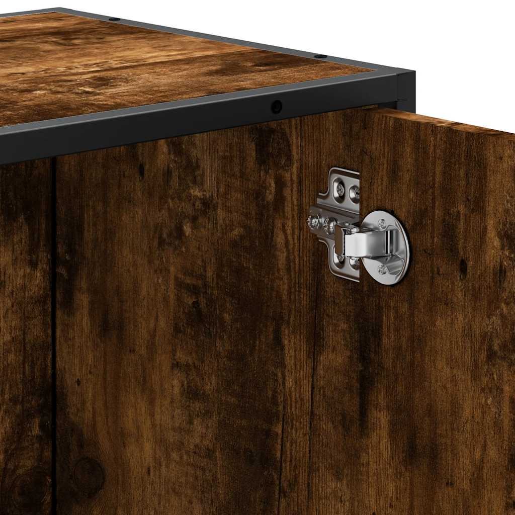 vidaXL Bathroom Sink Cabinet Smoked Oak 65x33x60 cm Engineered Wood