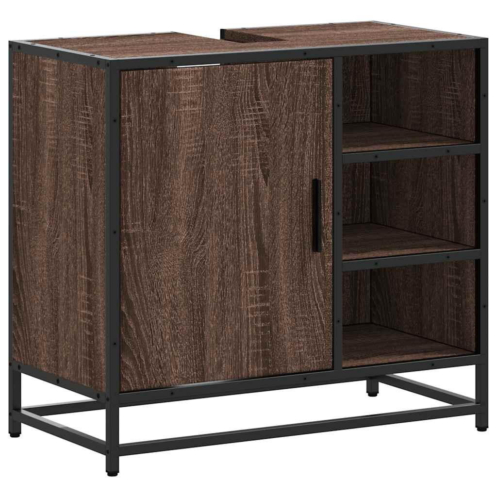 Bathroom Sink Cabinet Brown Oak 65x33x60 cm Engineered Wood