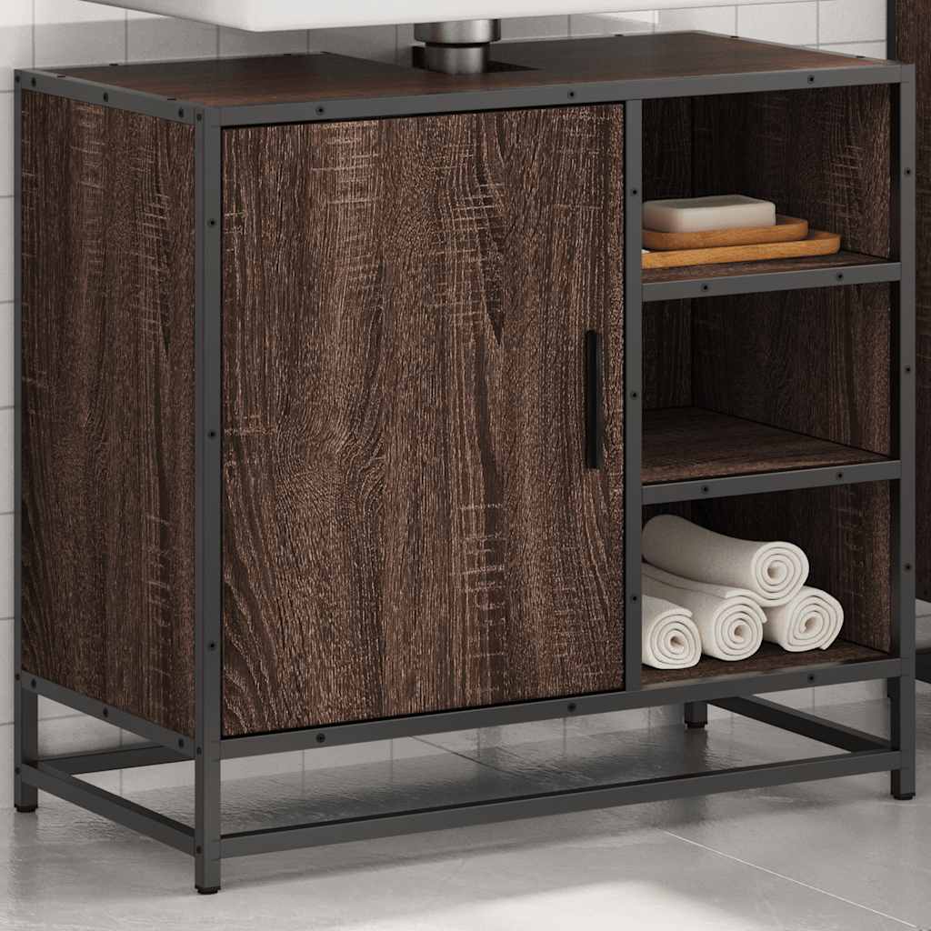 Bathroom Sink Cabinet Brown Oak 65x33x60 cm Engineered Wood