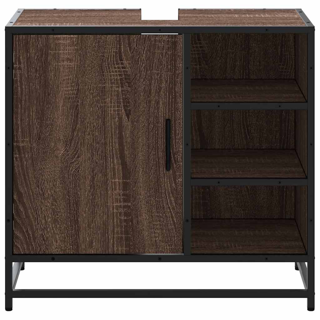 vidaXL Bathroom Sink Cabinet Brown Oak 65x33x60 cm Engineered Wood