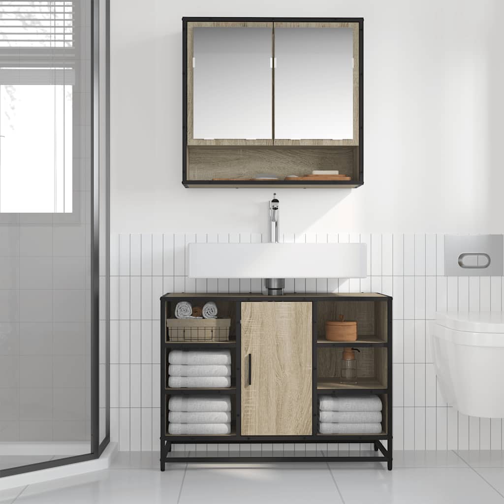 Bathroom Sink Cabinet Sonoma Oak 80x33x60 cm Engineered Wood
