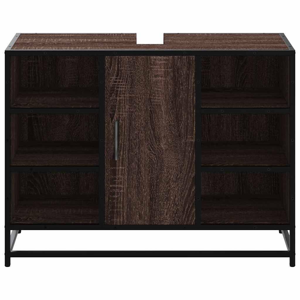 Bathroom Sink Cabinet Brown Oak 80x33x60 cm Engineered Wood