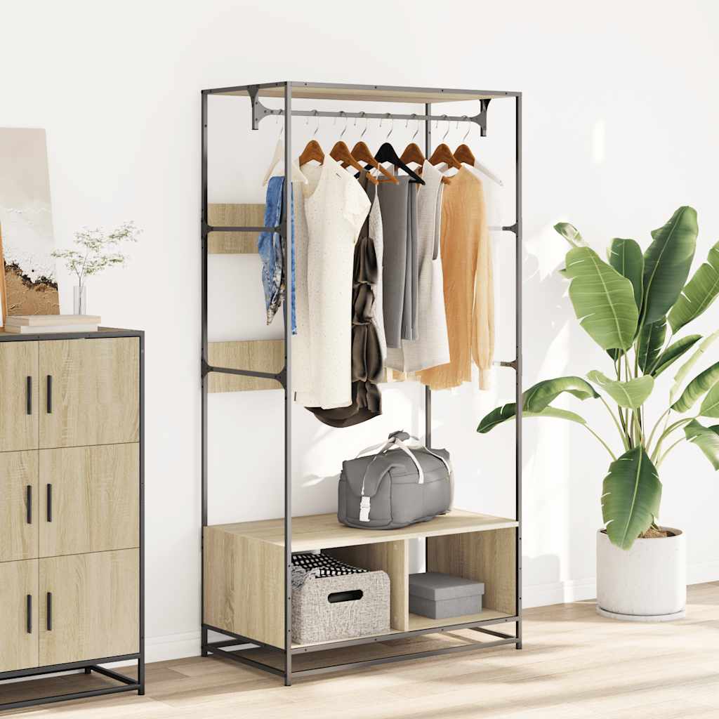 vidaXL Wardrobe Sonoma Oak 90x50x180 cm Engineered Wood