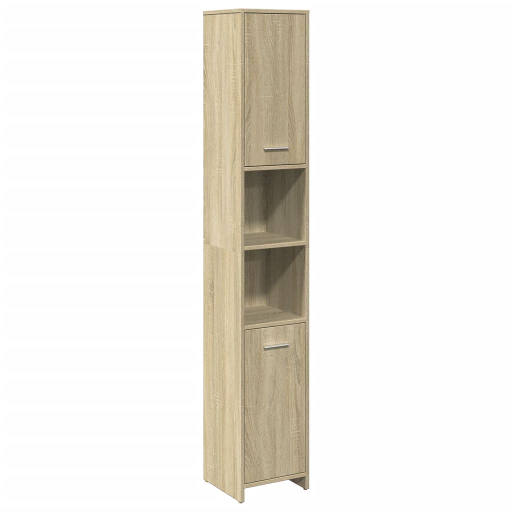 Bathroom Cabinet Sonoma Oak 30x30x183,5 cm Engineered Wood