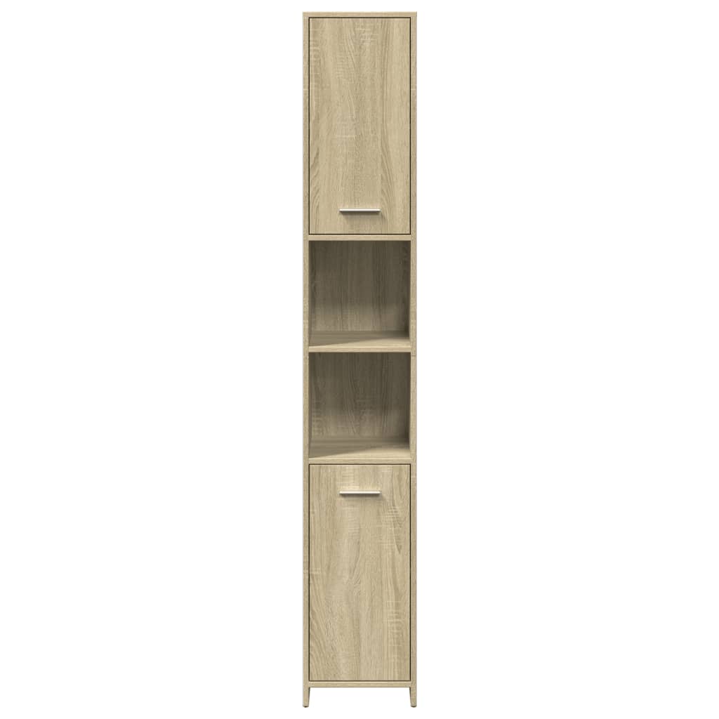 Bathroom Cabinet Sonoma Oak 30x30x183,5 cm Engineered Wood