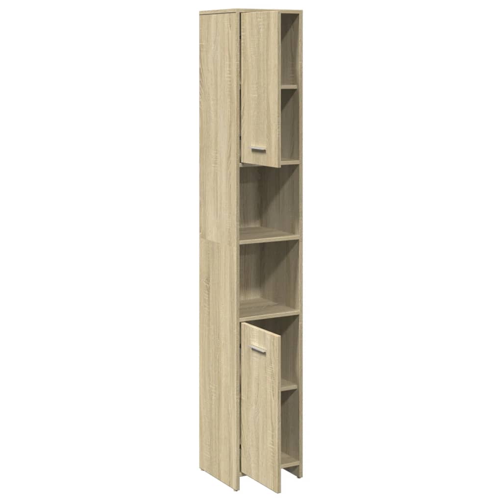 Bathroom Cabinet Sonoma Oak 30x30x183,5 cm Engineered Wood