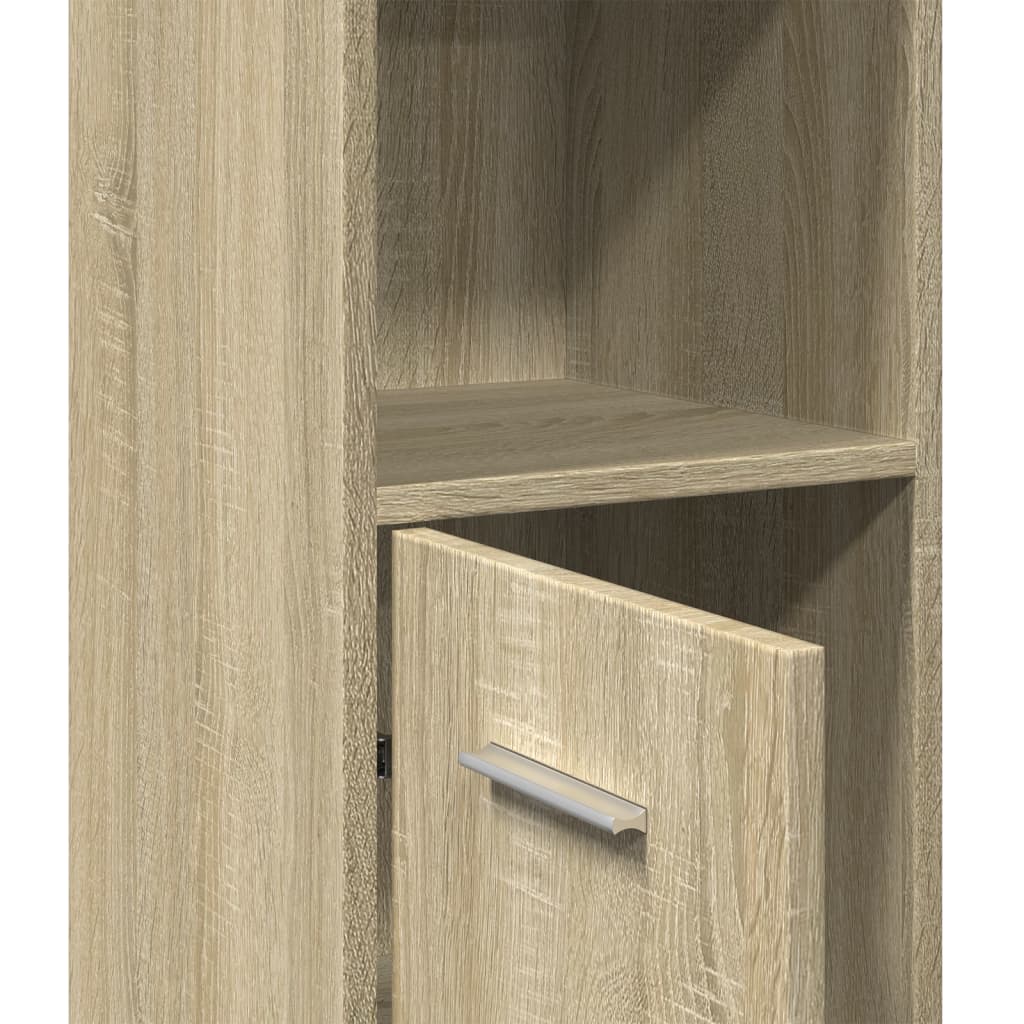 Bathroom Cabinet Sonoma Oak 30x30x183,5 cm Engineered Wood