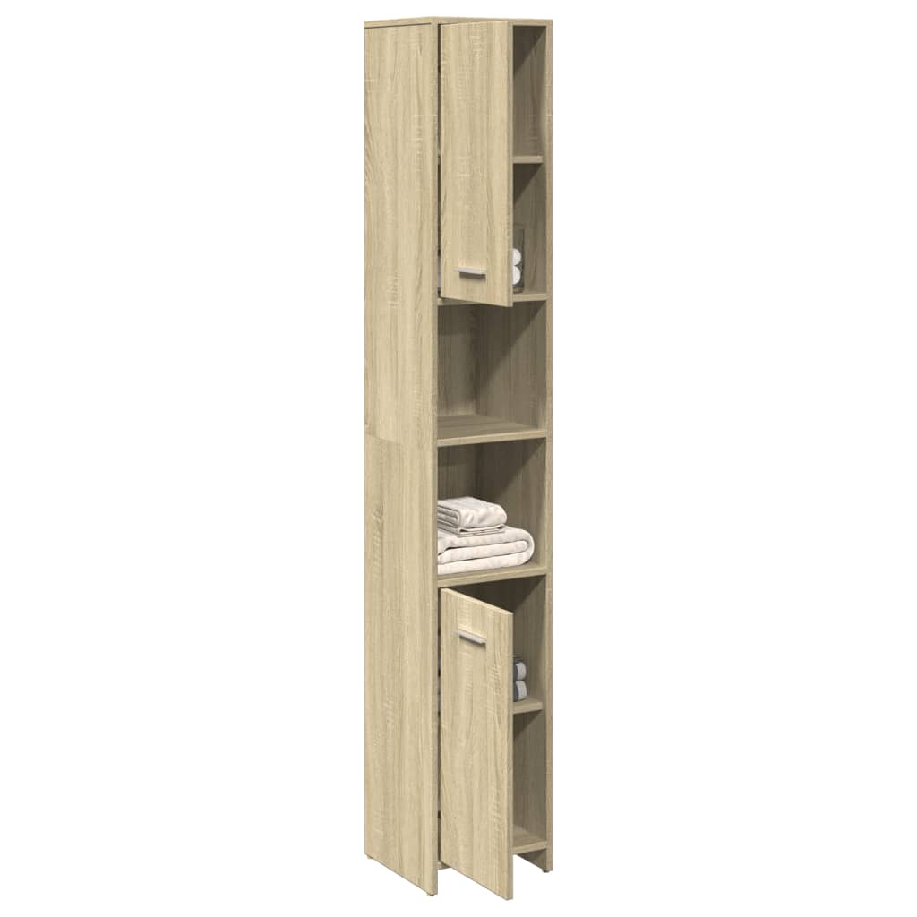 Bathroom Cabinet Sonoma Oak 30x30x183,5 cm Engineered Wood