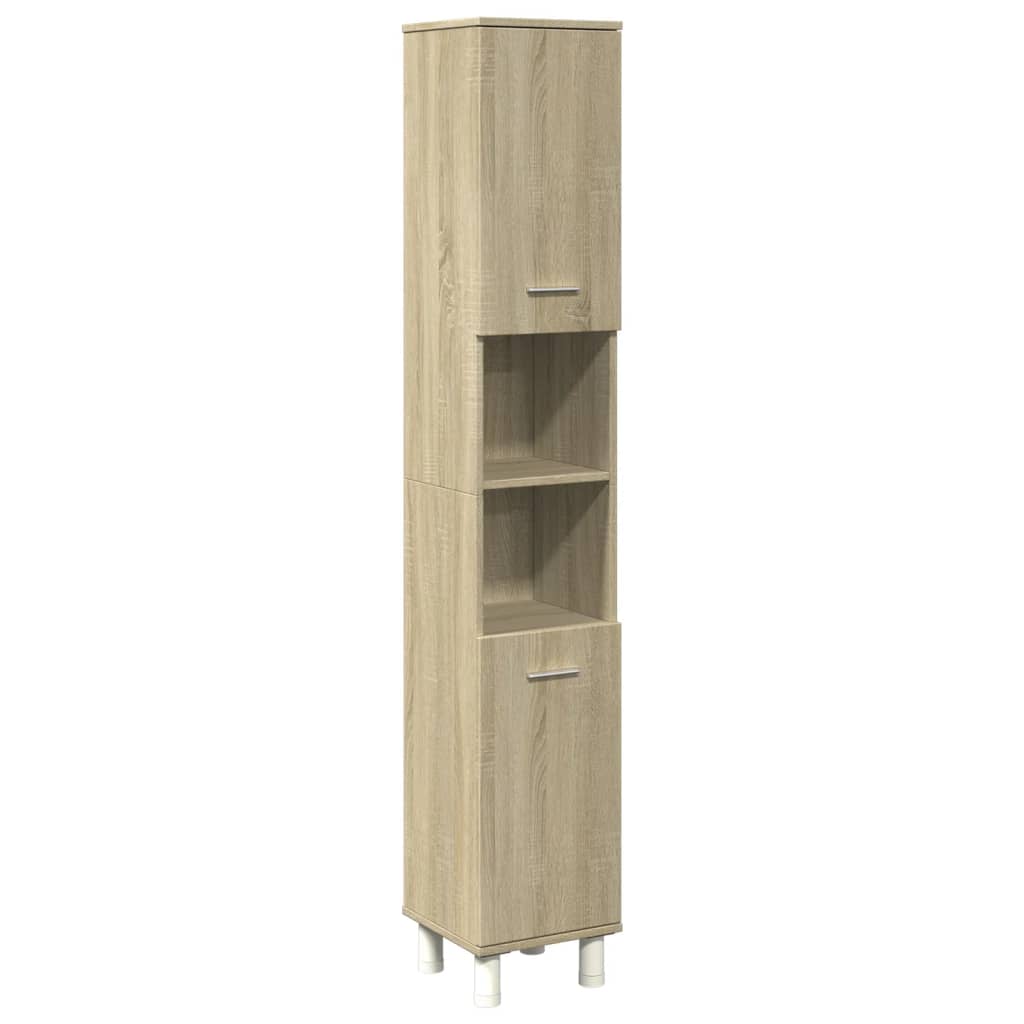 vidaXL Bathroom Cabinet Sonoma Oak 30.5x30x179 cm Engineered Wood