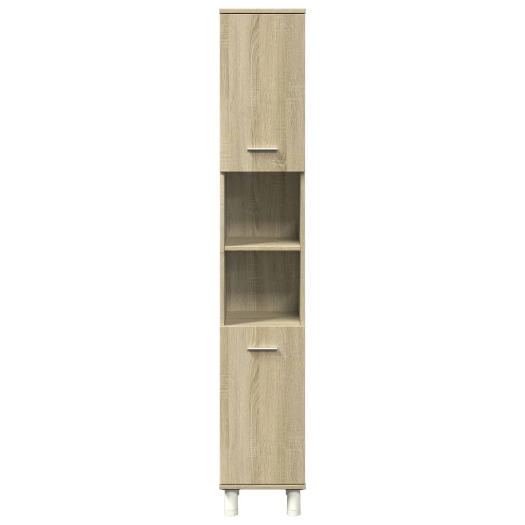 vidaXL Bathroom Cabinet Sonoma Oak 30.5x30x179 cm Engineered Wood