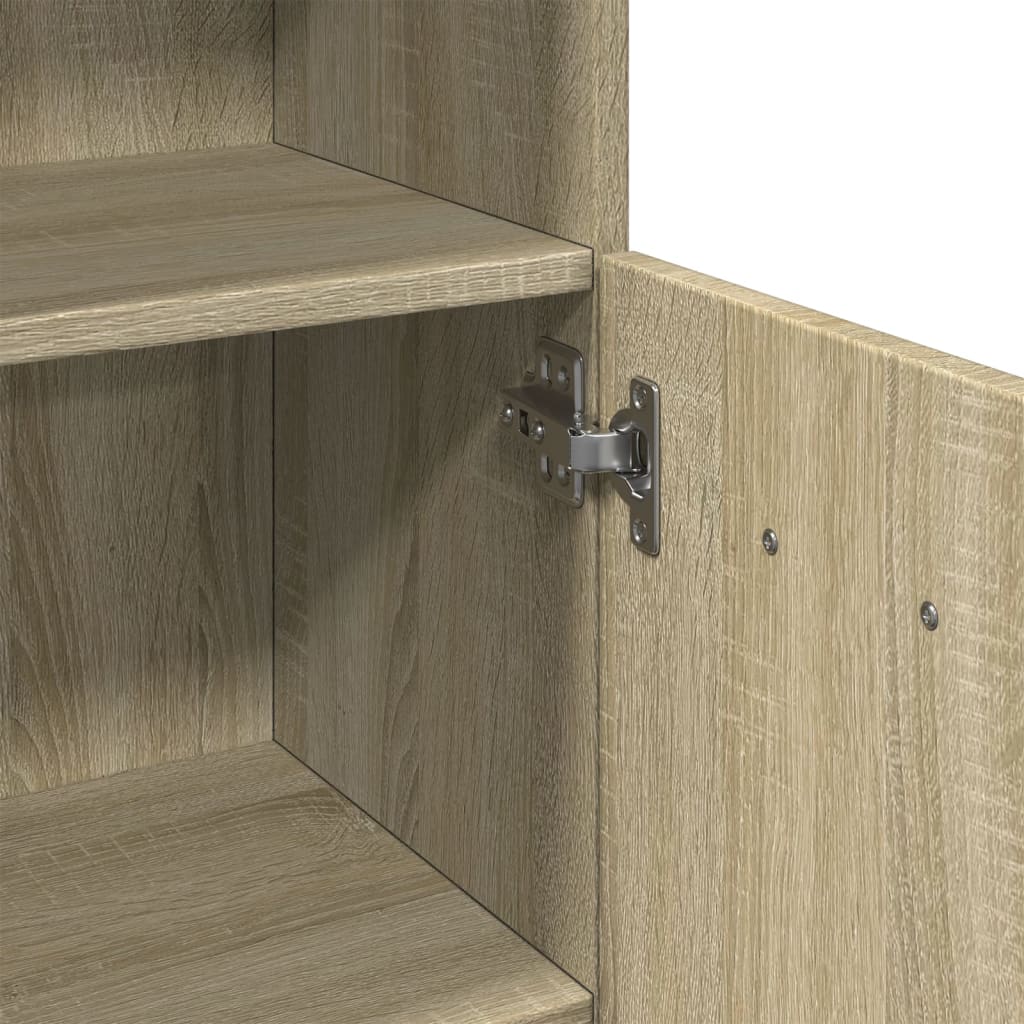 vidaXL Bathroom Cabinet Sonoma Oak 30.5x30x179 cm Engineered Wood