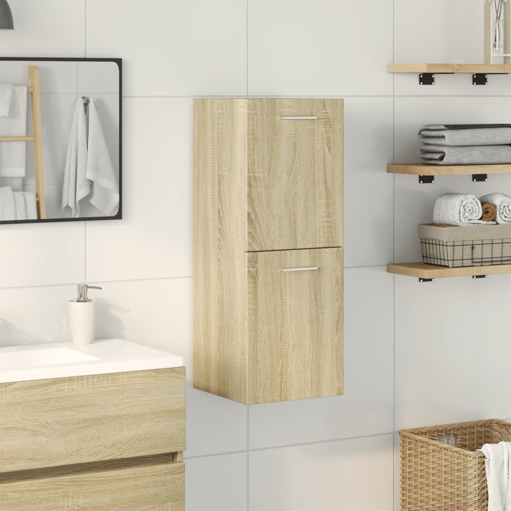 vidaXL Bathroom Cabinet Sonoma Oak 30x30x80 cm Engineered Wood