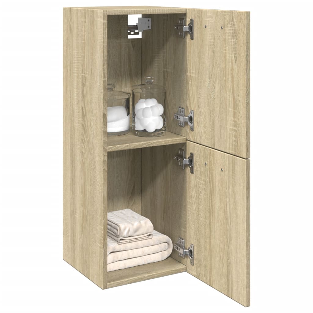 vidaXL Bathroom Cabinet Sonoma Oak 30x30x80 cm Engineered Wood