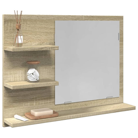 vidaXL Bathroom Mirror Sonoma Oak 60x10.5x45 cm Engineered Wood