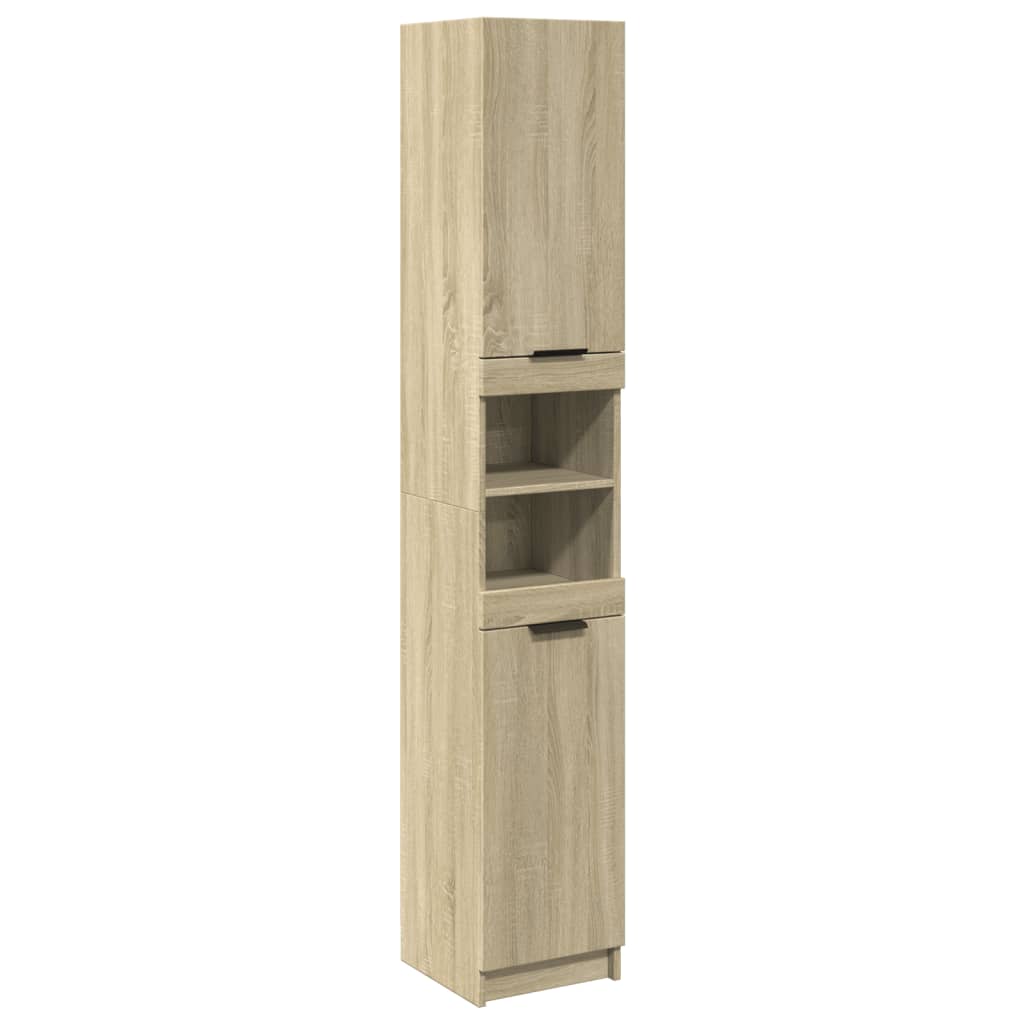 vidaXL Bathroom Cabinet Sonoma Oak 32x34x188.5 cm Engineered Wood