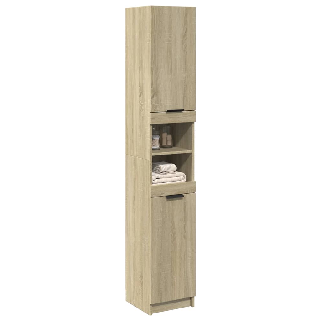 Bathroom Cabinet Sonoma Oak 32x34x188,5 cm Engineered Wood