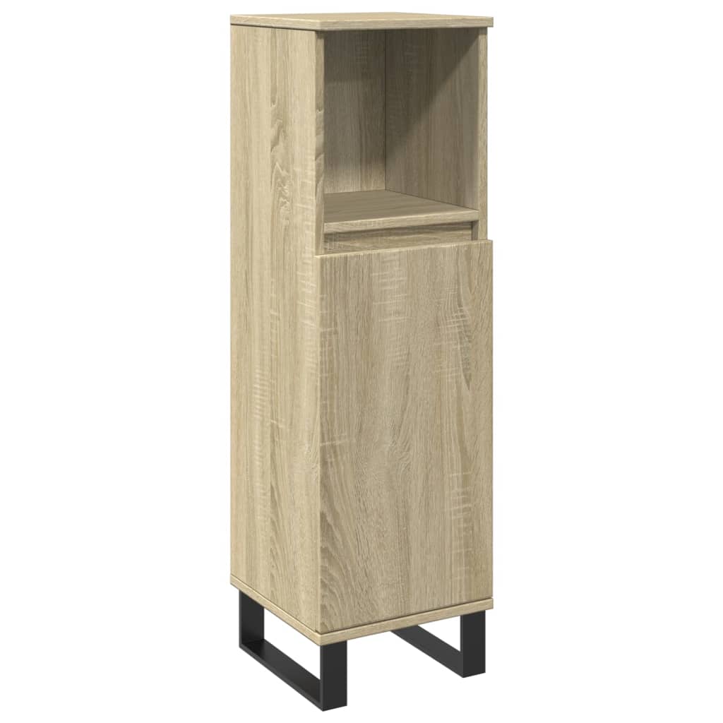 vidaXL Bathroom Cabinet Sonoma Oak 30x30x100 cm Engineered Wood