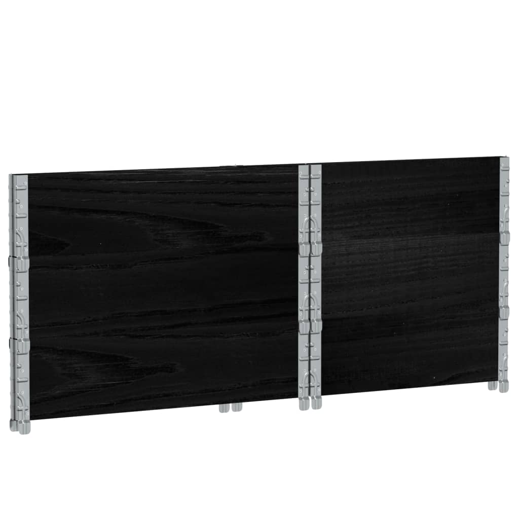 Pallet Collars 3 pcs Black 80x60 cm Solid Wood Pine