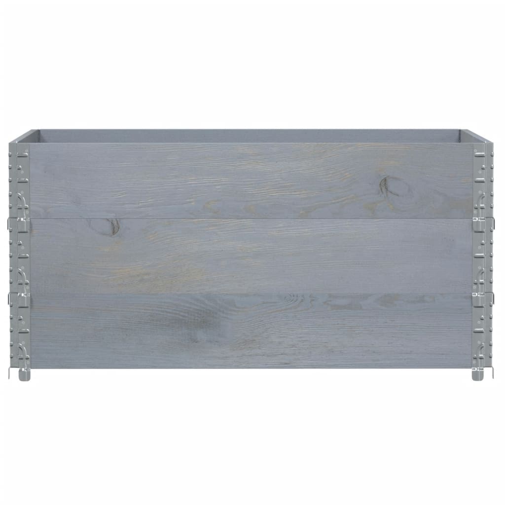 Pallet Collars 3 pcs Grey 120x80 cm Solid Wood Pine