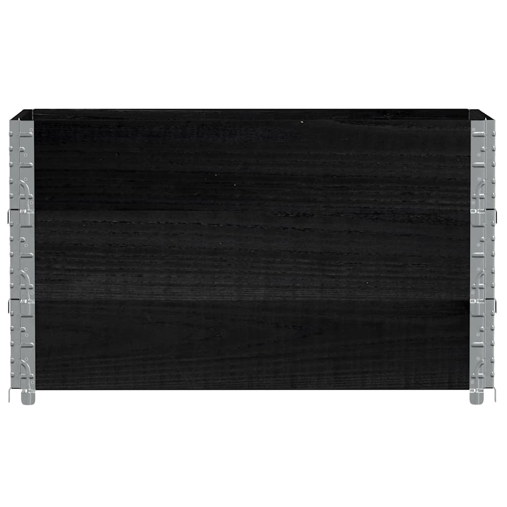Pallet Collars 3 pcs Black 100x50 cm Solid Wood Pine