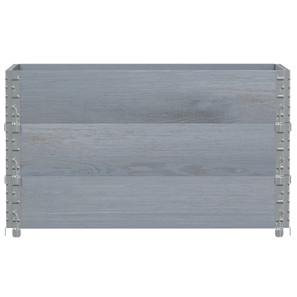 Pallet Collars 3 pcs Grey 100x50 cm Solid Wood Pine